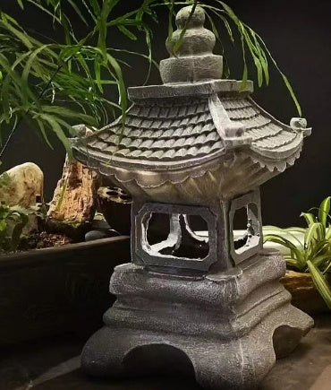 Japanese Style Solar GD Zen Garden Resin Lamp Landscape Resin