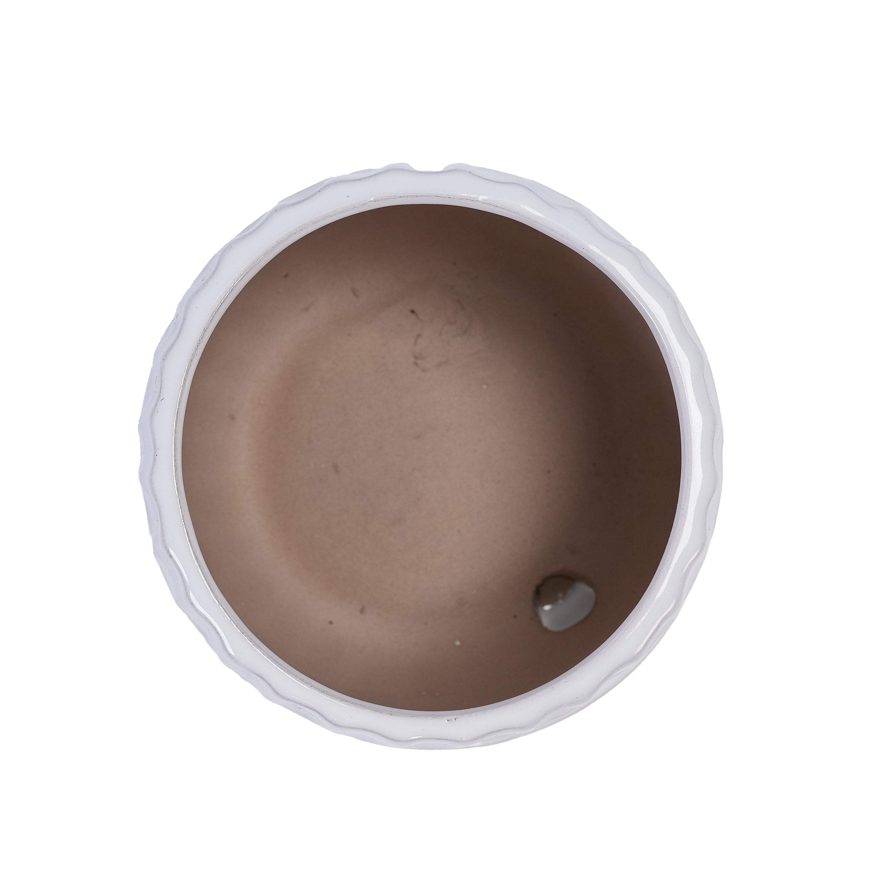 Set of 2 Ceramic Flowerpot, 7' Modern Planter for Patio, Garden, Windowsill - White