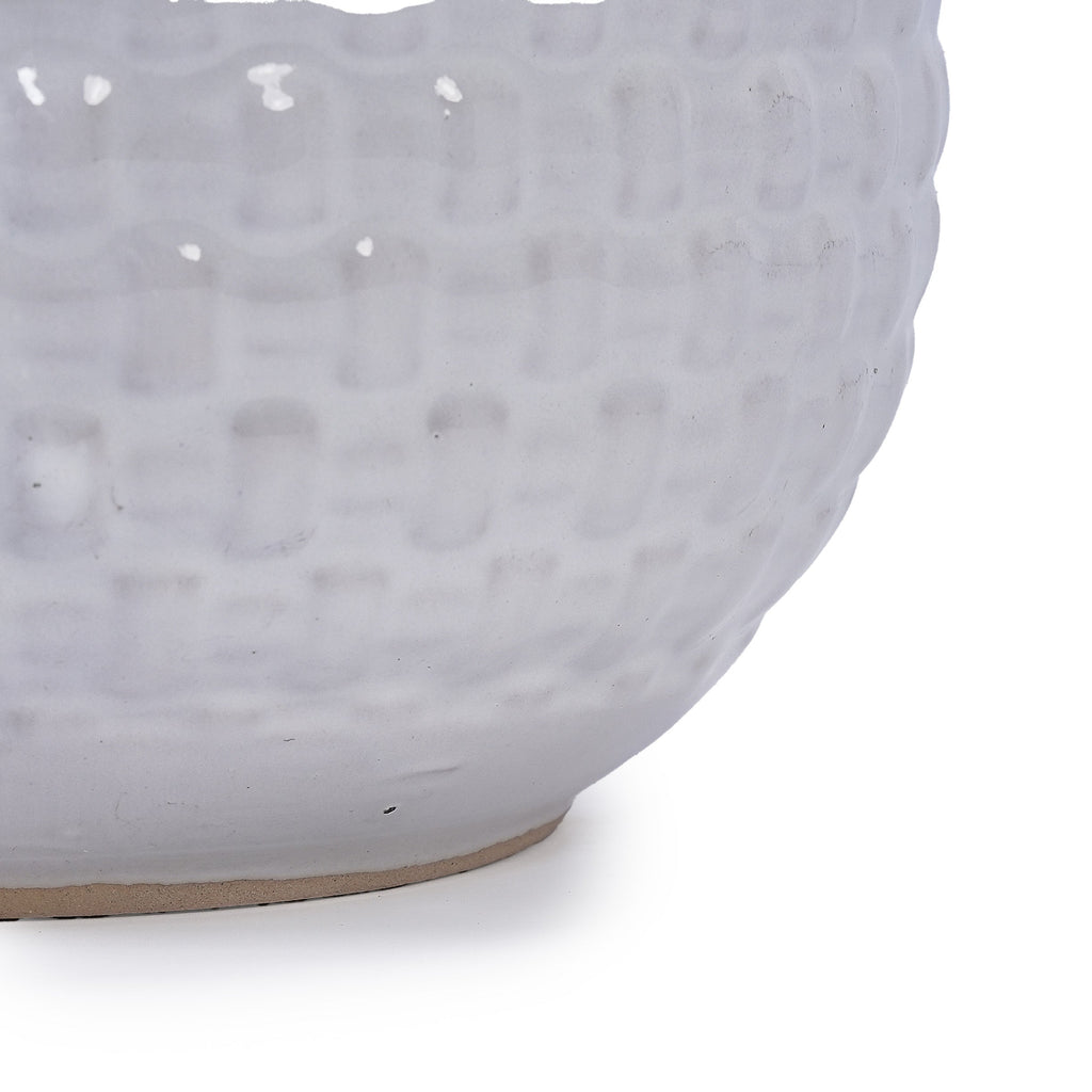 3 Pieces Ceramic Flowerpot, Modern Planter for Patio, Garden or Windowsills - Matte White