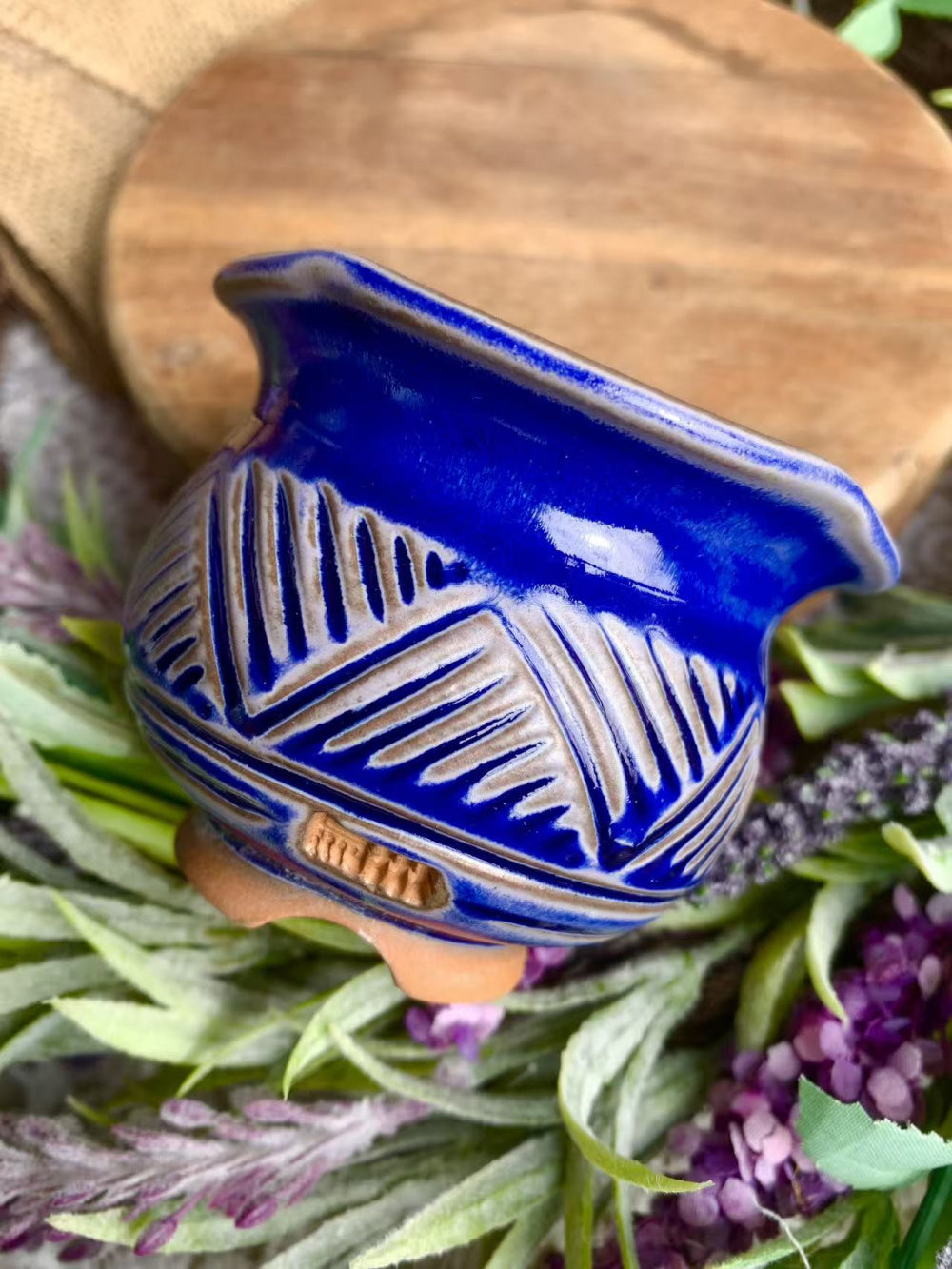 WS0039 Handmade Artisan Pottery Planter Pot - Pot rim diameter: 2.3"