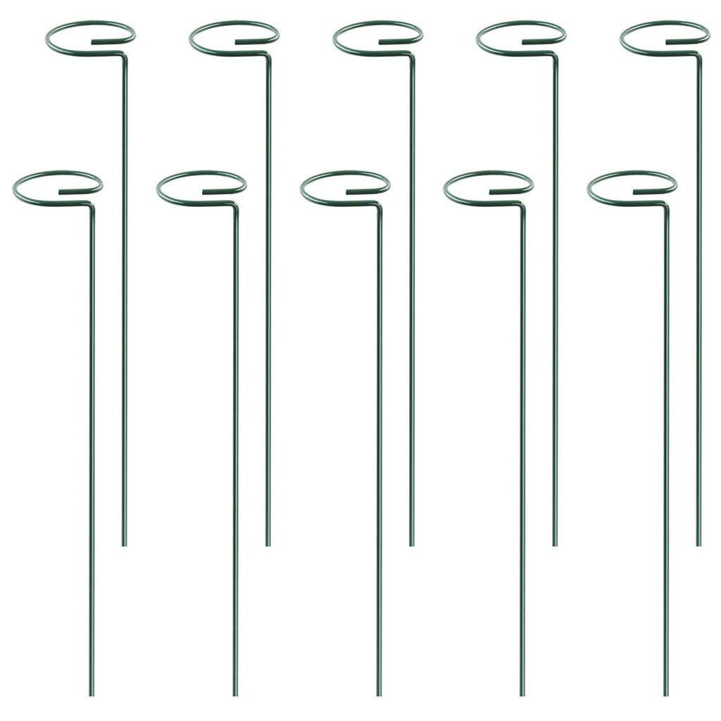 10 Packs 16in Plant Support Stakes Garden Flower Single Stem Support Stake Iron Plant Cage Support Ring For Tomatoes Orchid Lily Peony Rose Flower Ama