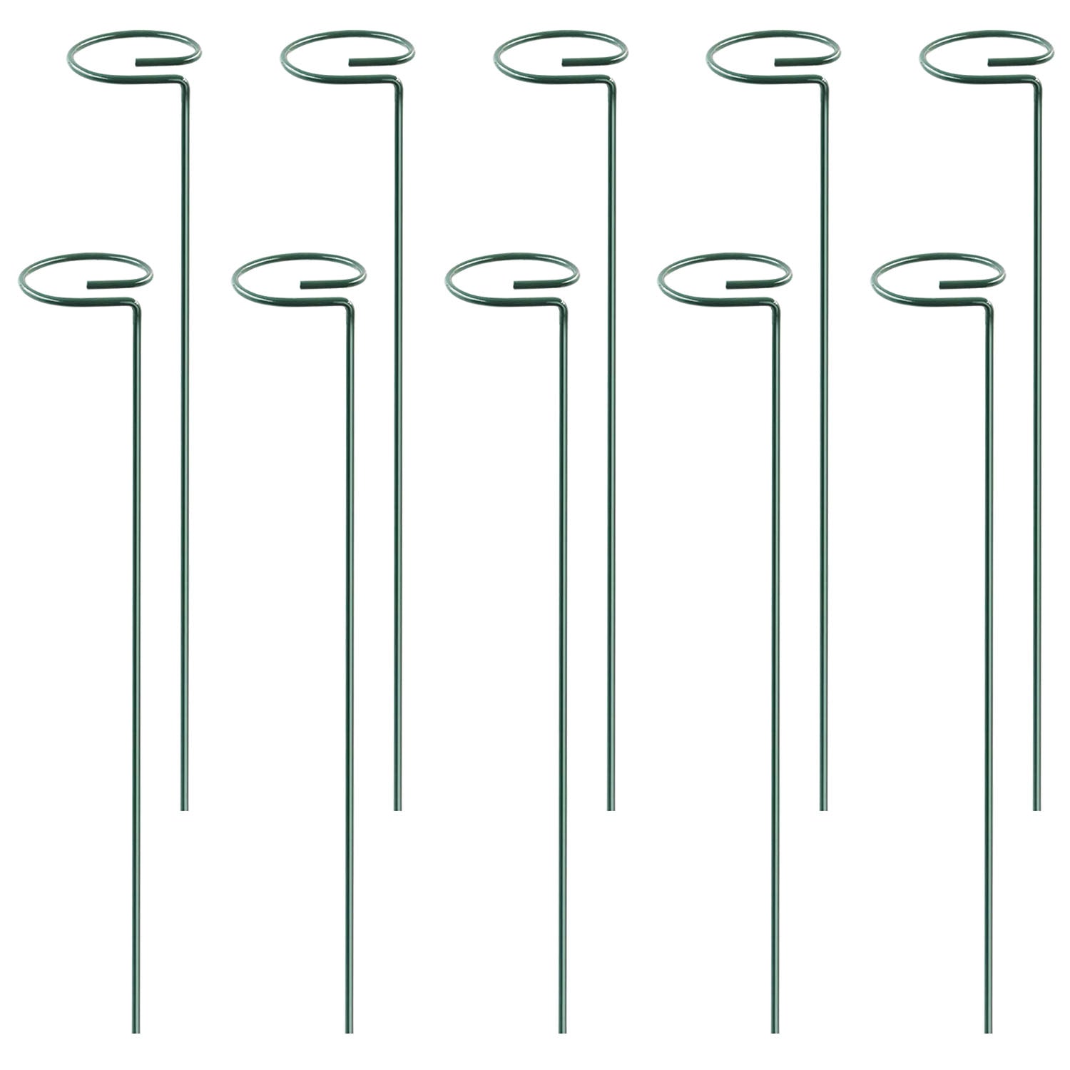 10 Packs 16in Plant Support Stakes Garden Flower Single Stem Support Stake Iron Plant Cage Support Ring For Tomatoes Orchid Lily Peony Rose Flower Ama