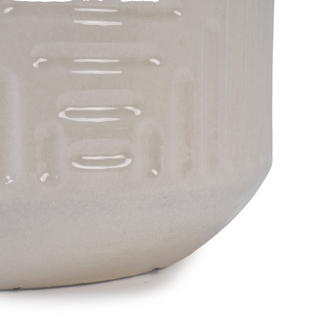 Ceramic Flowerpot, Modern Planter for Patio, Garden, Windowsill - White