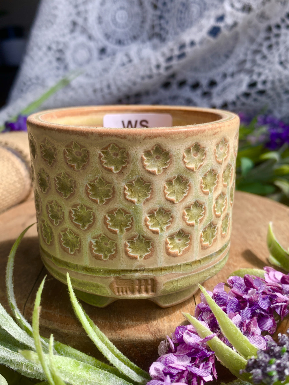 WS0025 Artisan Handcrafted Pottery Planter Pot - Pot rim diameter: 2.4"