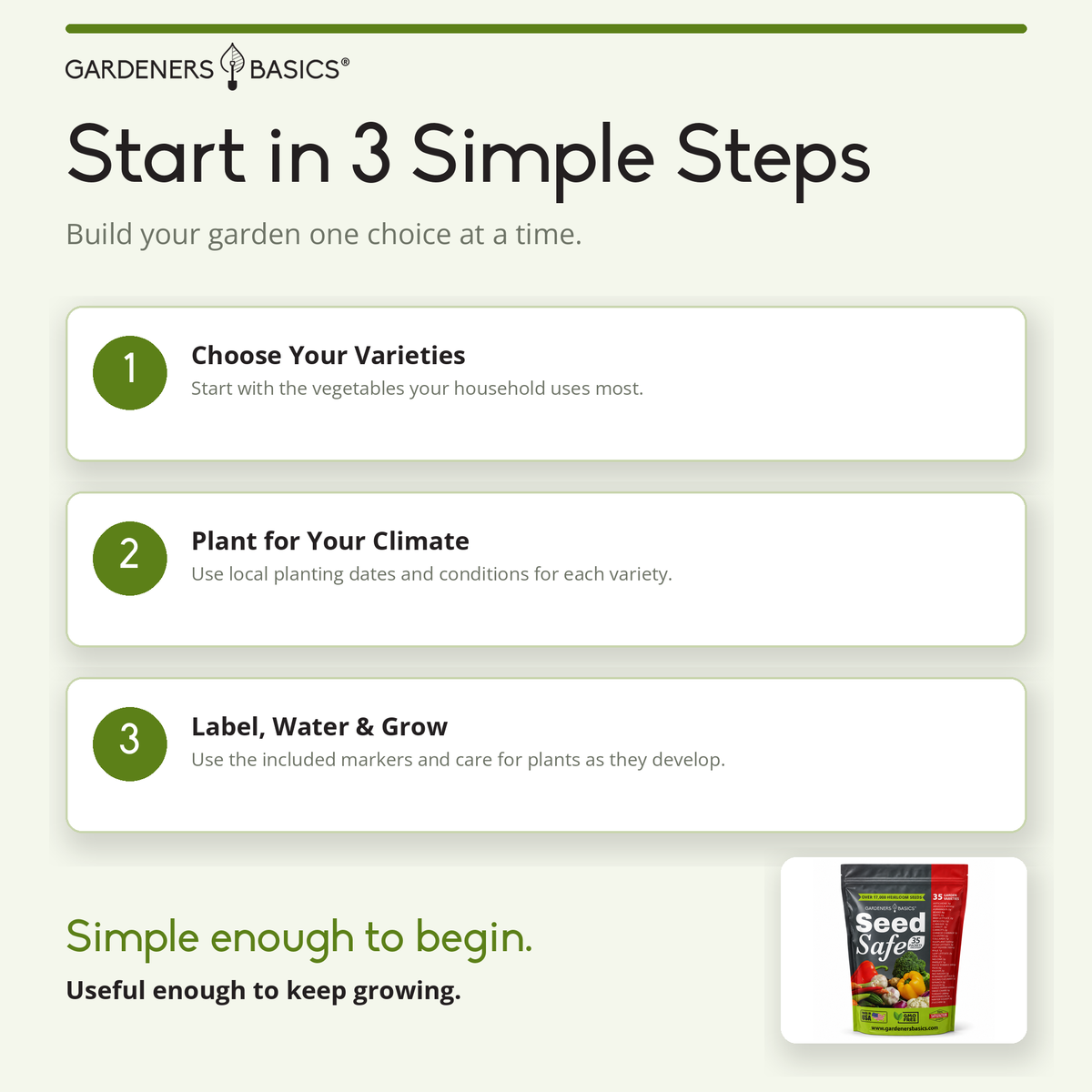 Seed Safe Beginner Garden Kit | 35 Varieties