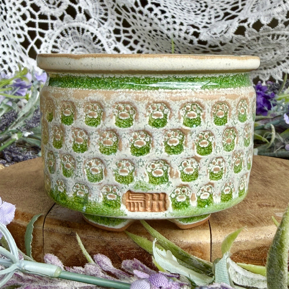 WS-0047 Unique Handmade Pottery Planter Pot - Pot rim diameter: 2.4"