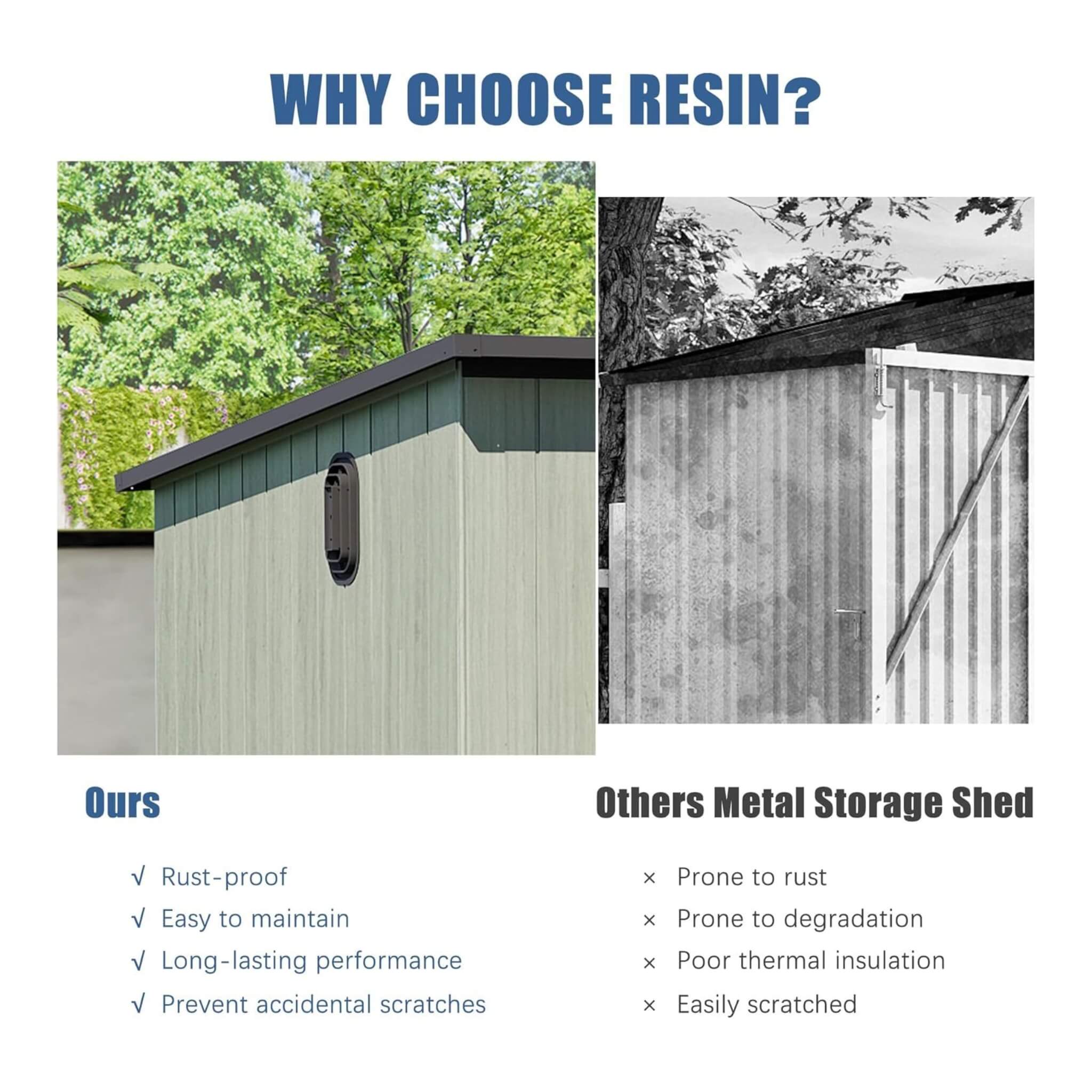 [06X08FT] Alora Outdoor Resin Storage Shed With Lockable Double Doors And Sloping Roof (SAK73286)