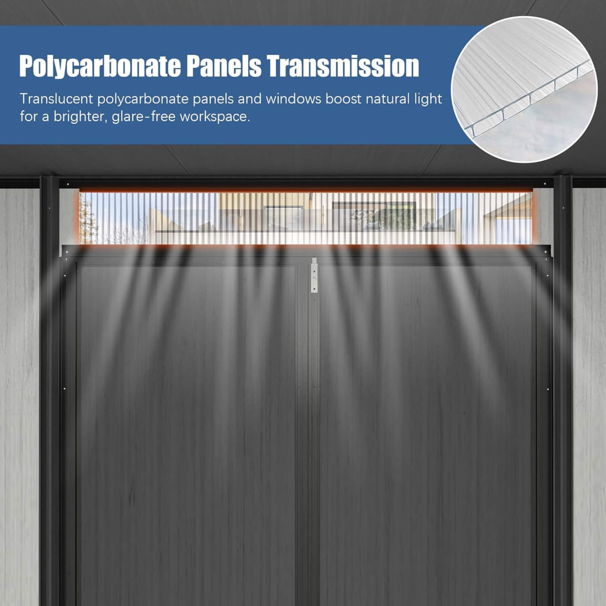 [06X08FT] Alora Outdoor Resin Storage Shed With Lockable Double Doors And Sloping Roof (SAK73286)