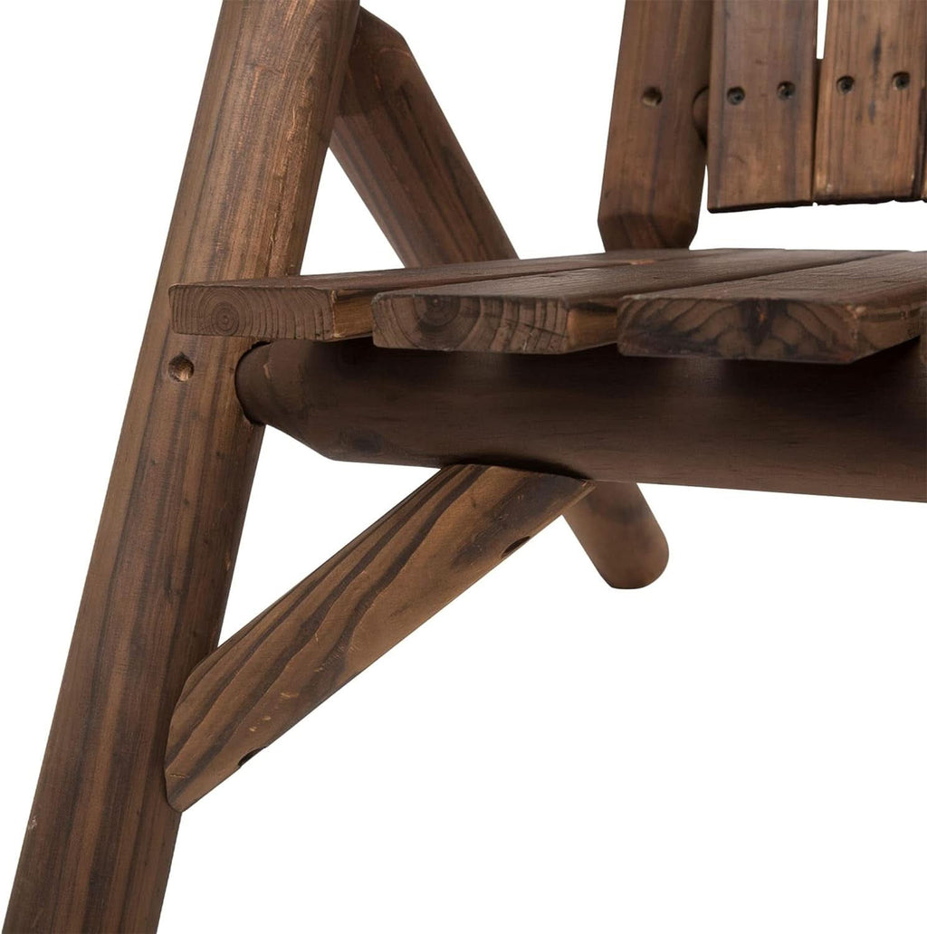 Two-Seat Wooden Adirondack Chair With Integrated Table