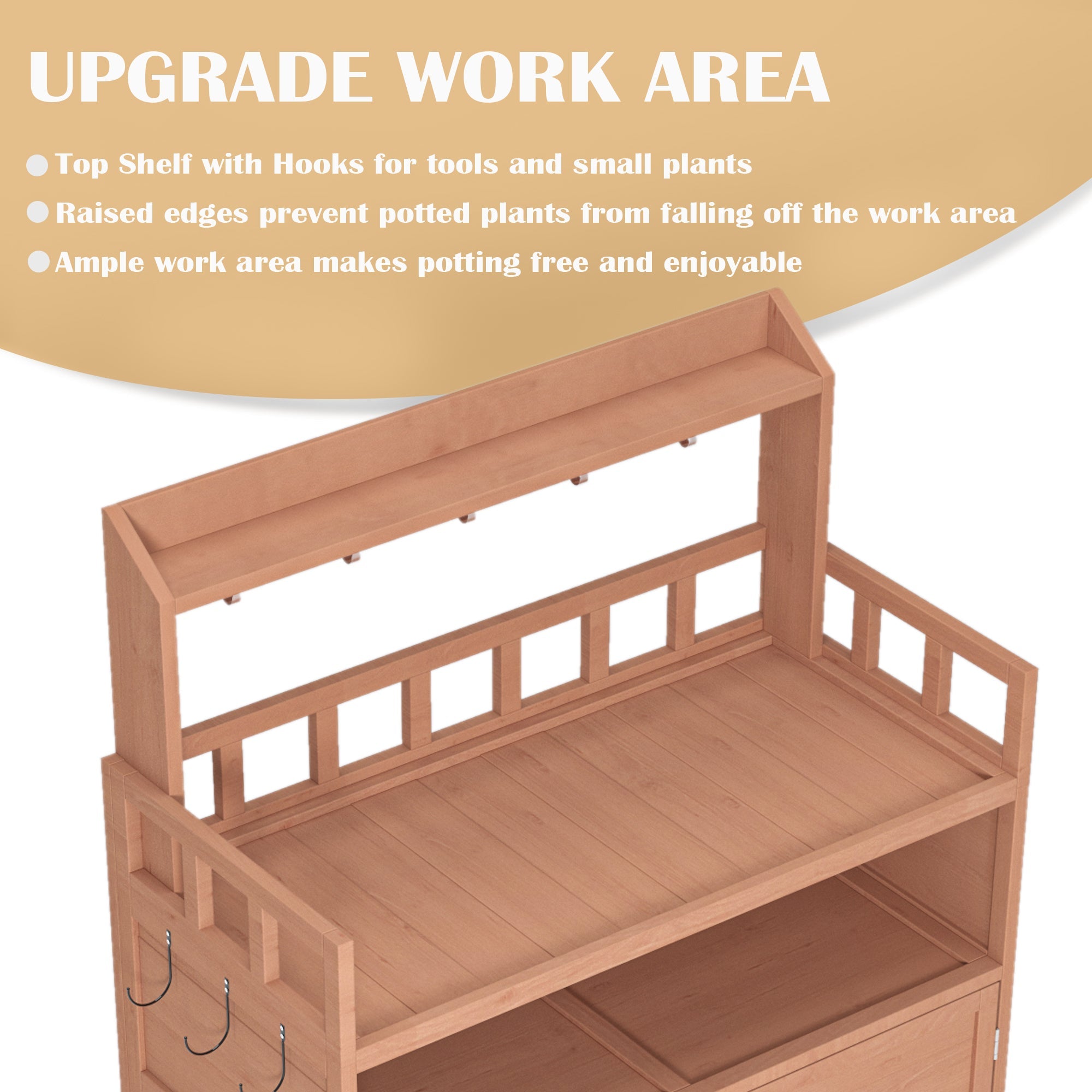 Outdoor Gardening Work Station with Storage Cabinets