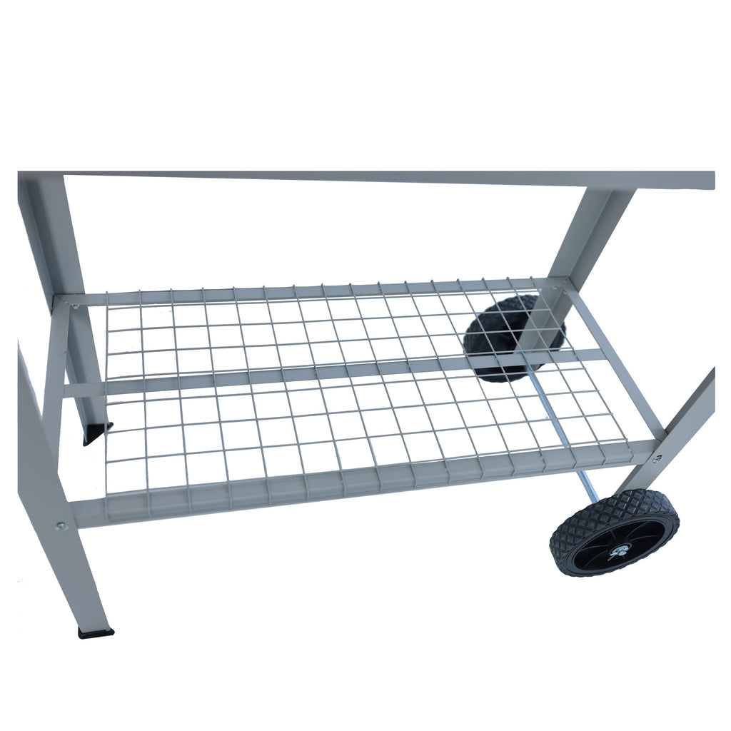 Aveyas mobile metal elevated garden bed cart, with legs, elevated flowerpot box with wheels (gray)