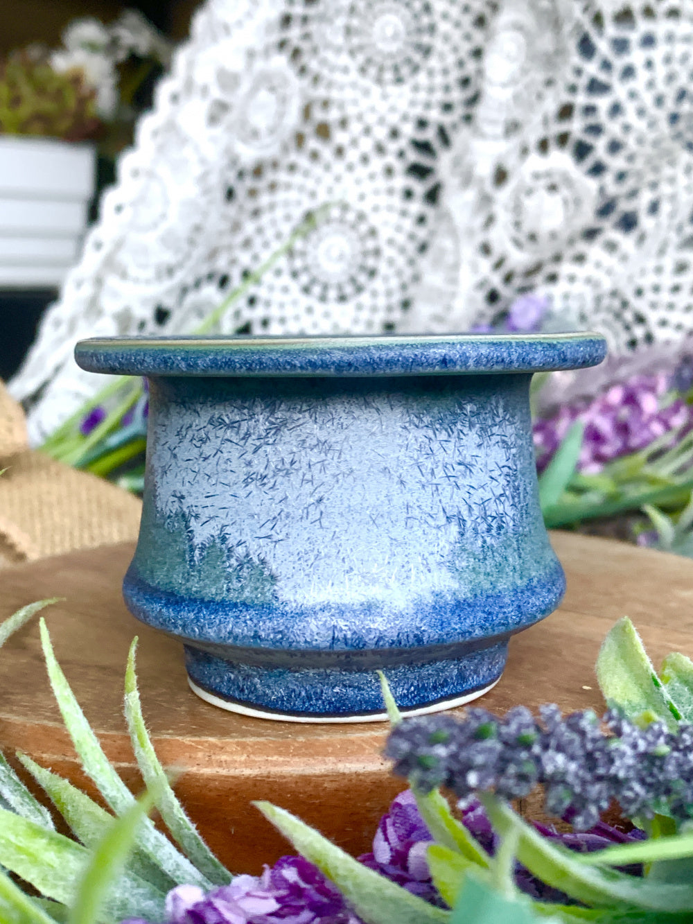 SC-SN0044 Handcrafted Pottery Plant Pot - Pot rim diameter: 2" - Artisan Made