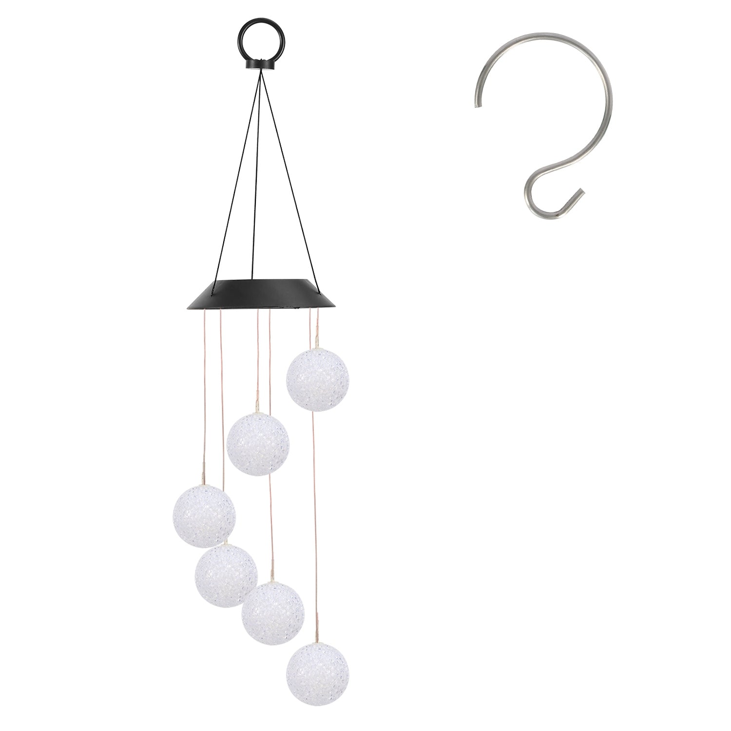 Solar Ball Wind Chime 7 Color Changing Wind Chime for Outside IPX4 Waterproof Outdoor Garden Yard Decor