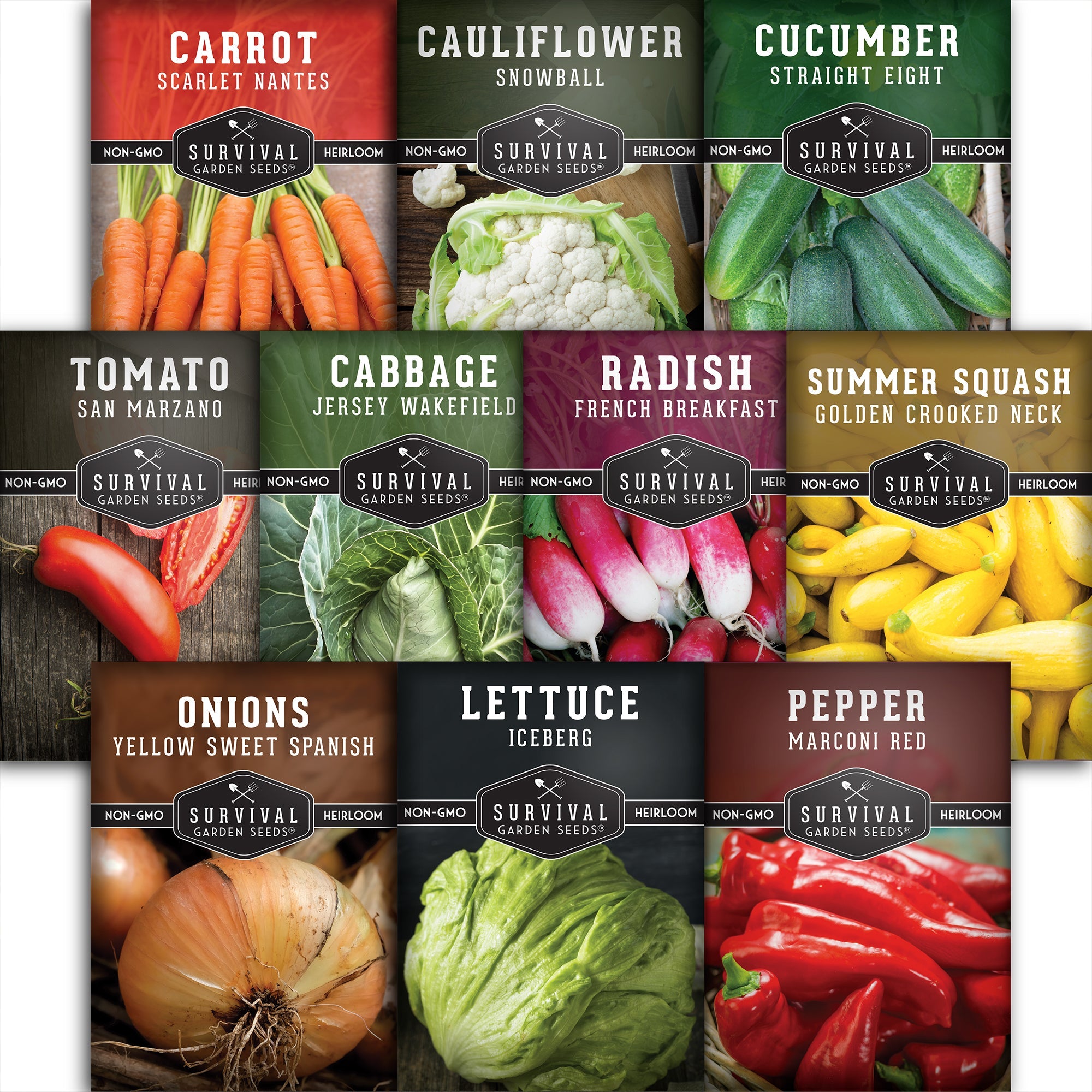 10 Heirloom Non-GMO Vegetable Seed Collection – Open-Pollinated Varieties for Home Gardens
