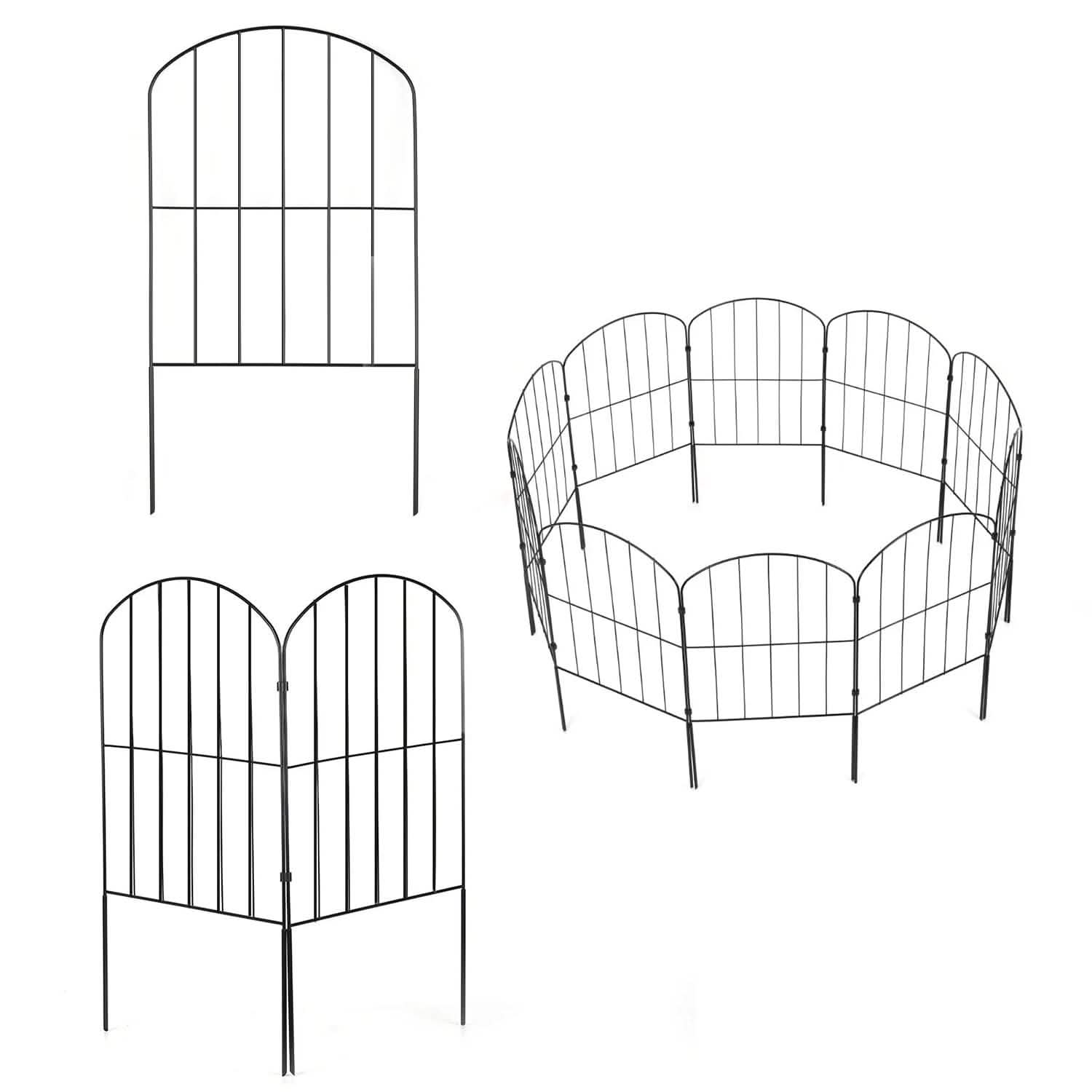 10-Pieces: Decorative Garden Fence Rustproof Iron Wire Arched Fence