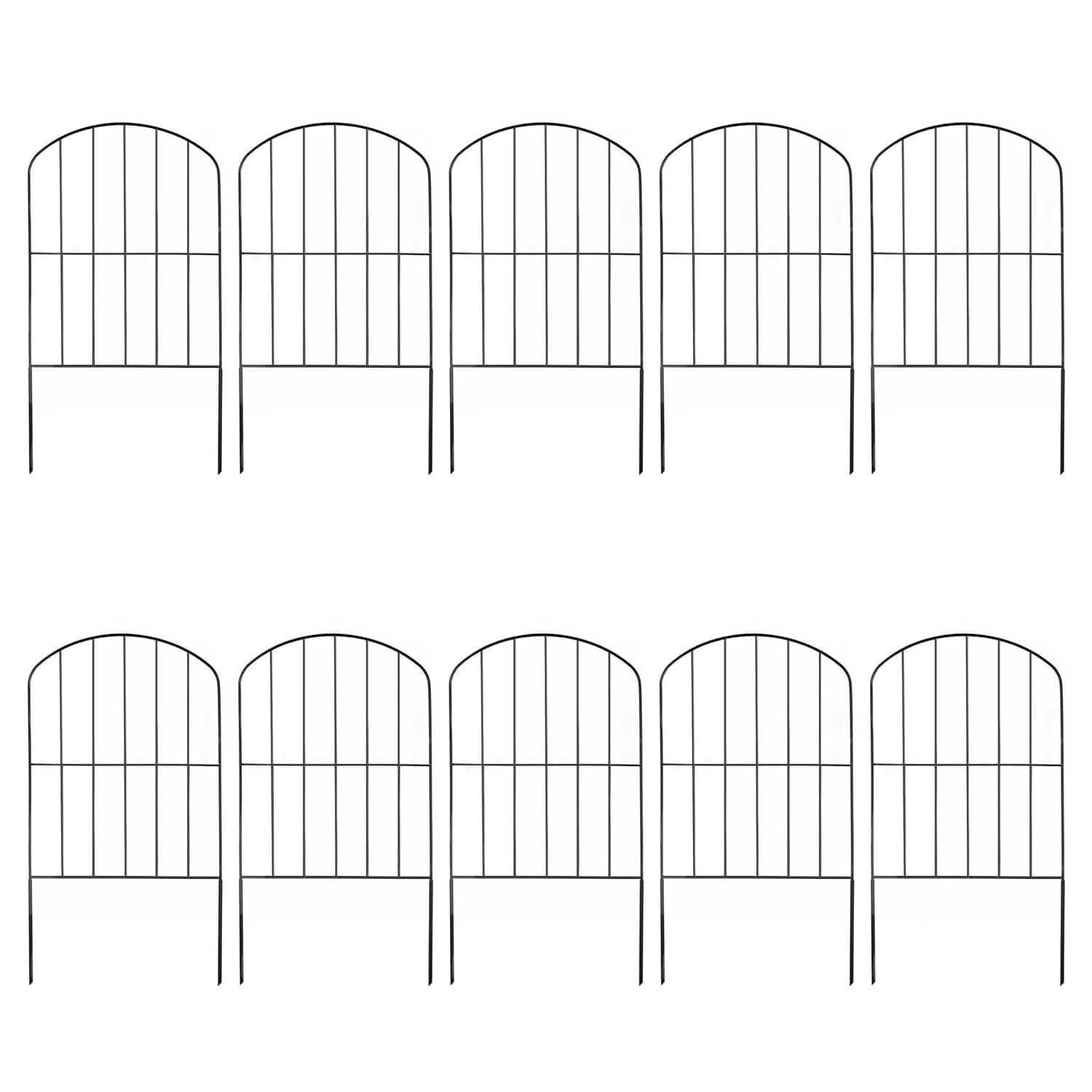 10-Pieces: Decorative Garden Fence Rustproof Iron Wire Arched Fence