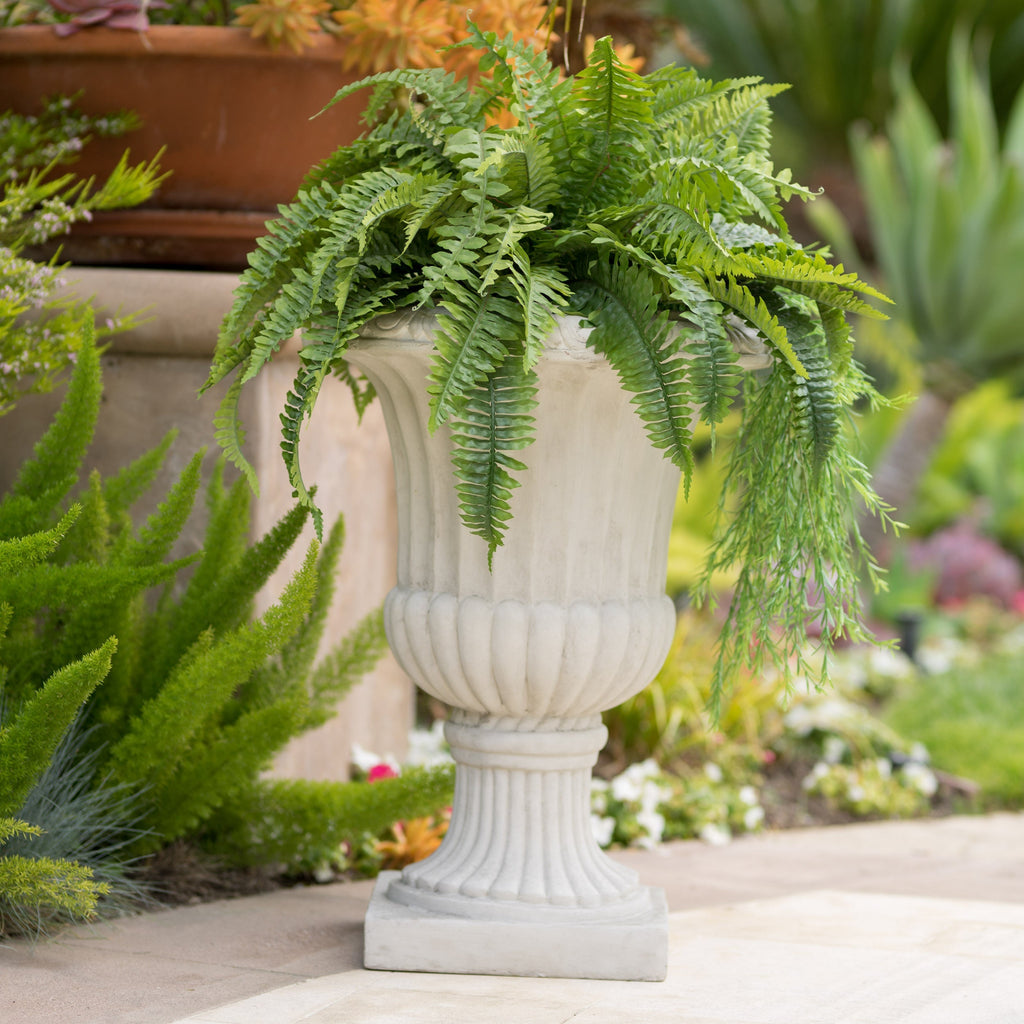 26.5' H Classic Antique White Italian MGO Urn Planter