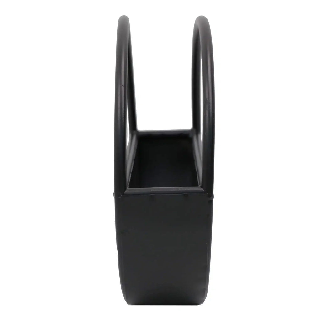 Floating Half Moon Metal Wall Planter – Onyx Black 45cm