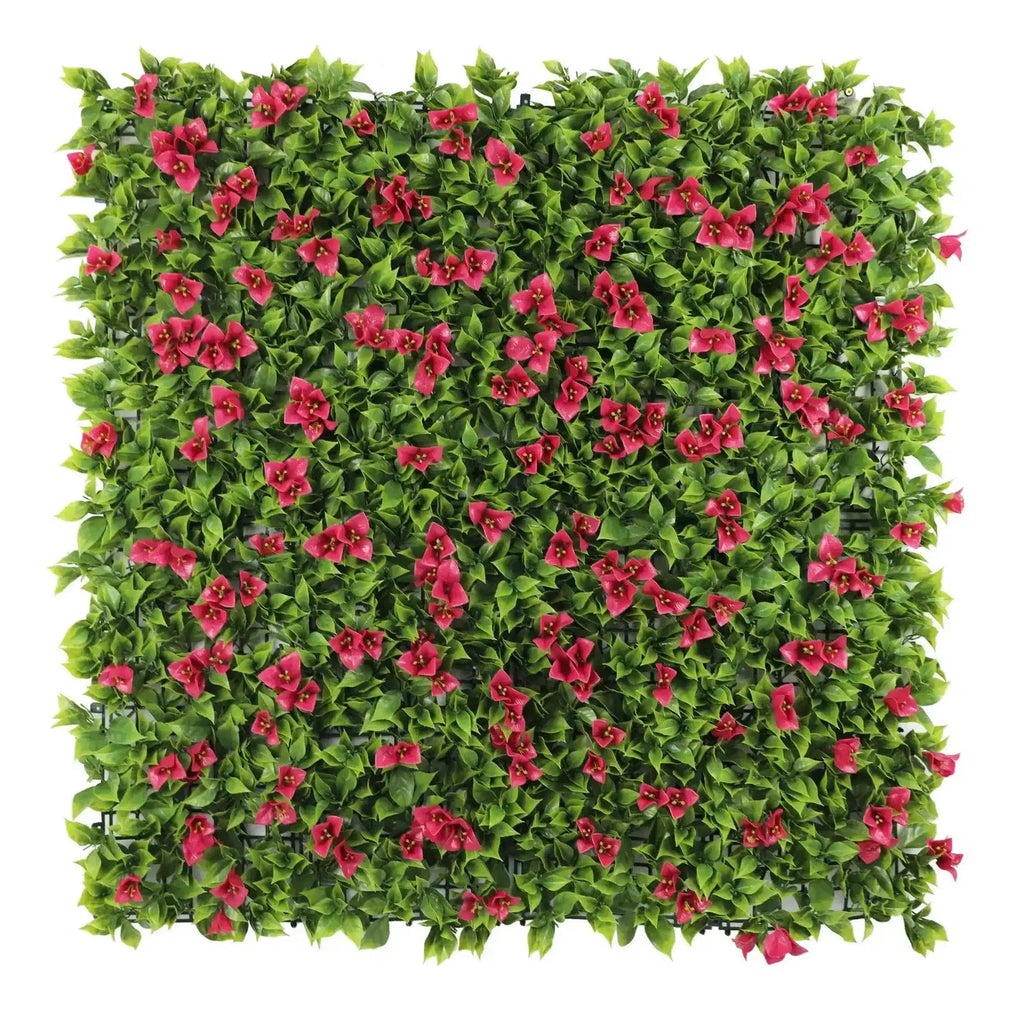Flowering Pink Artificial Vertical Garden Green Wall Panel 40×40in 11 SQ FT – UV Resistant – Commercial Grade