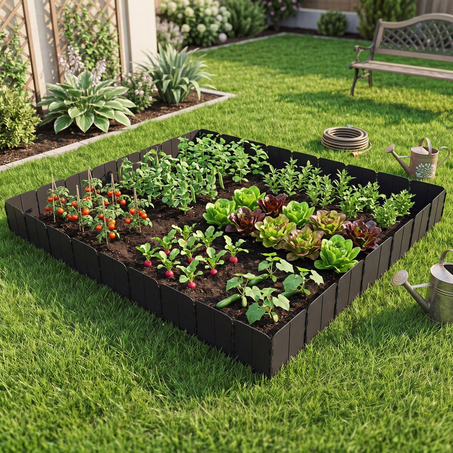 Garden Edging Borders 70-Piece Interlocking No-Dig Set