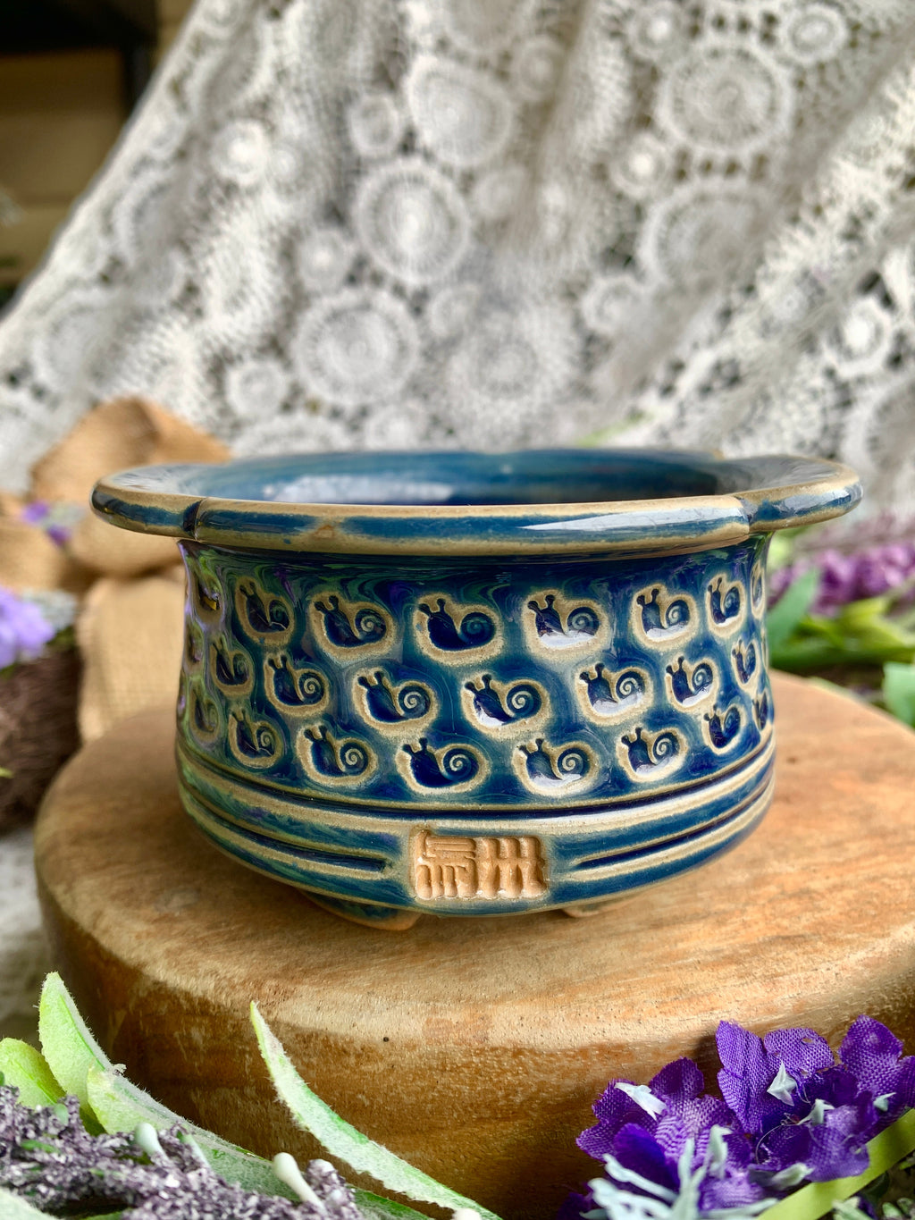 WS0007 Unique Handmade Pottery Planter Pot - Pot rim diameter: 3"