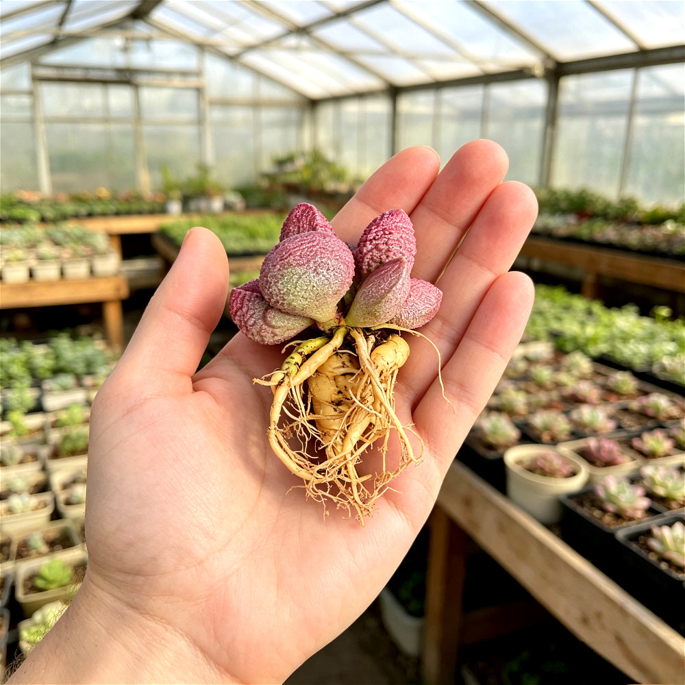 Adromischus 'Pork Liver' 2"-2.5" Live Succulent - Rare Warty Water Drop Bare Root Plant - Gifts for Succulent Lovers