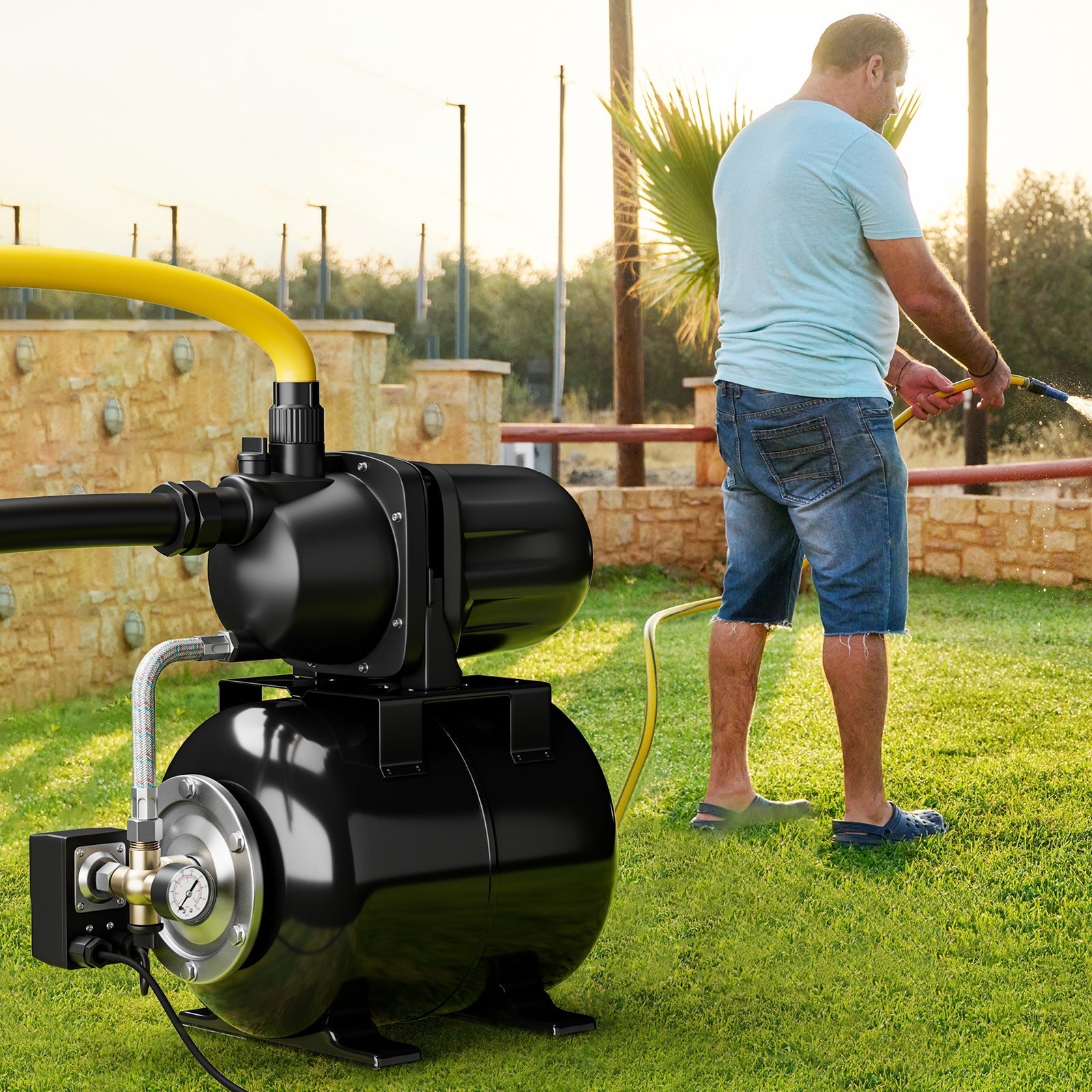 1200 W Garden Water Pump Shallow Well Pressurized Irrigation