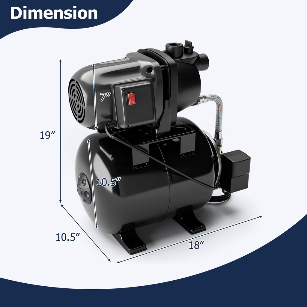 1200 W Garden Water Pump Shallow Well Pressurized Irrigation