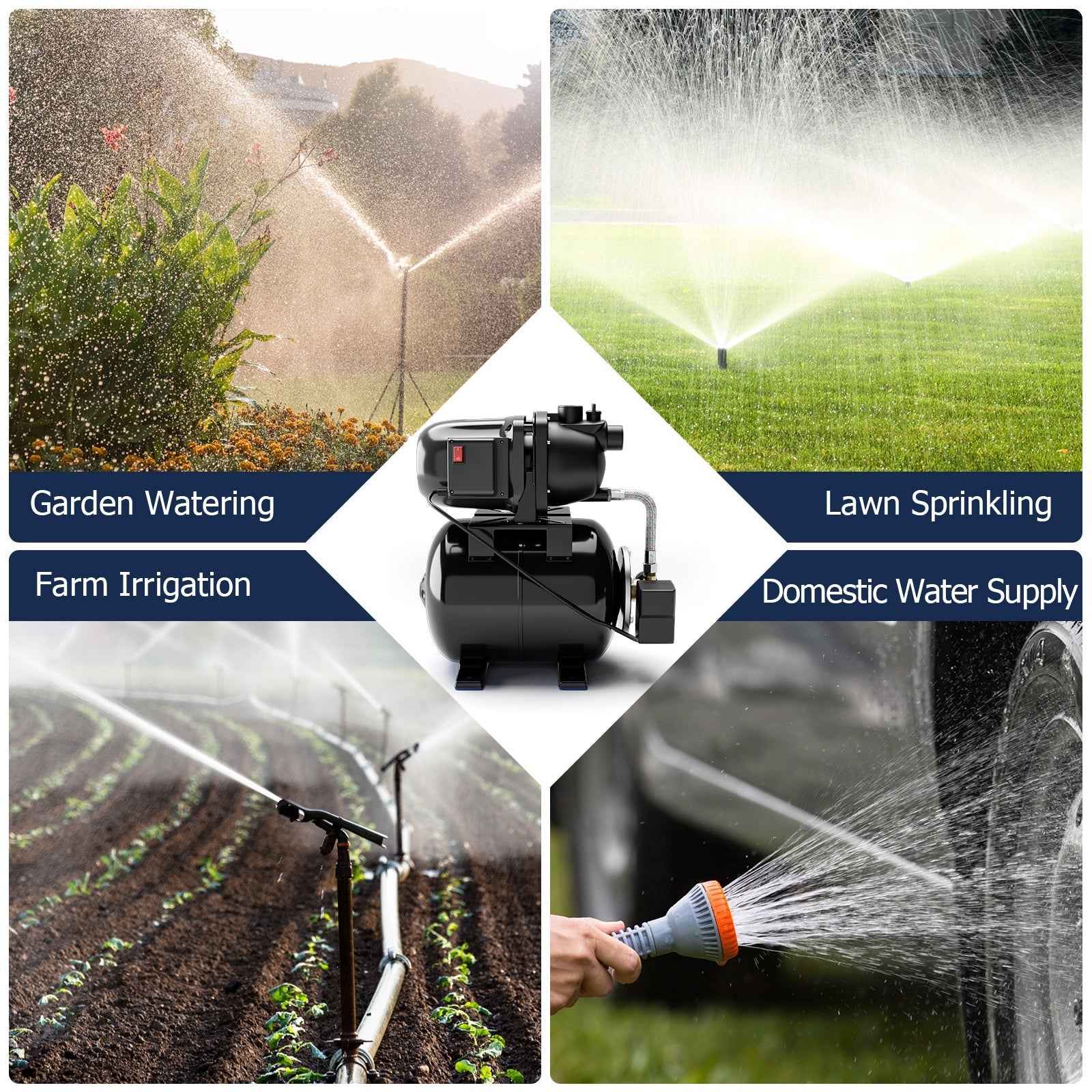 1200 W Garden Water Pump Shallow Well Pressurized Irrigation