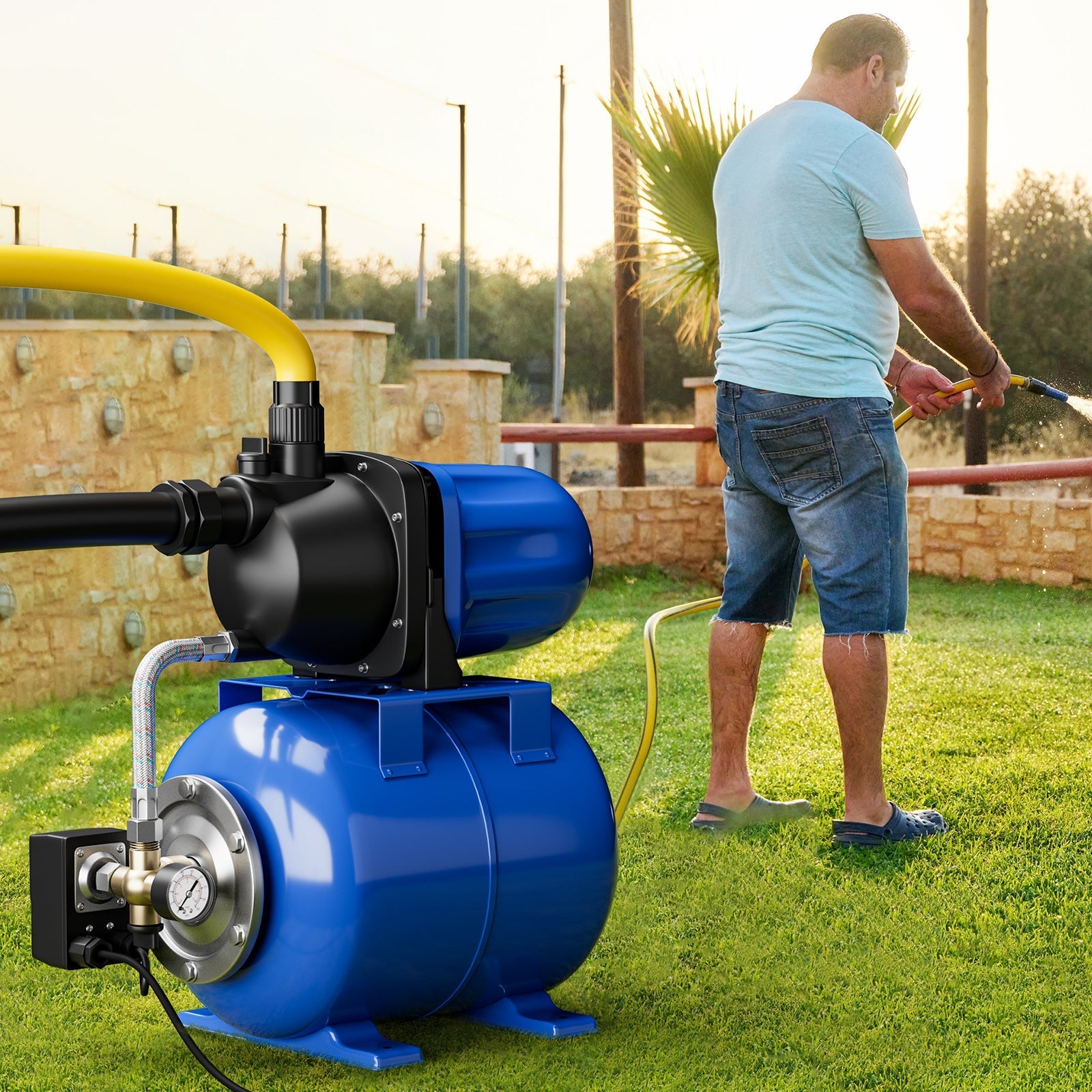 1200 W Garden Water Pump Shallow Well Pressurized Irrigation