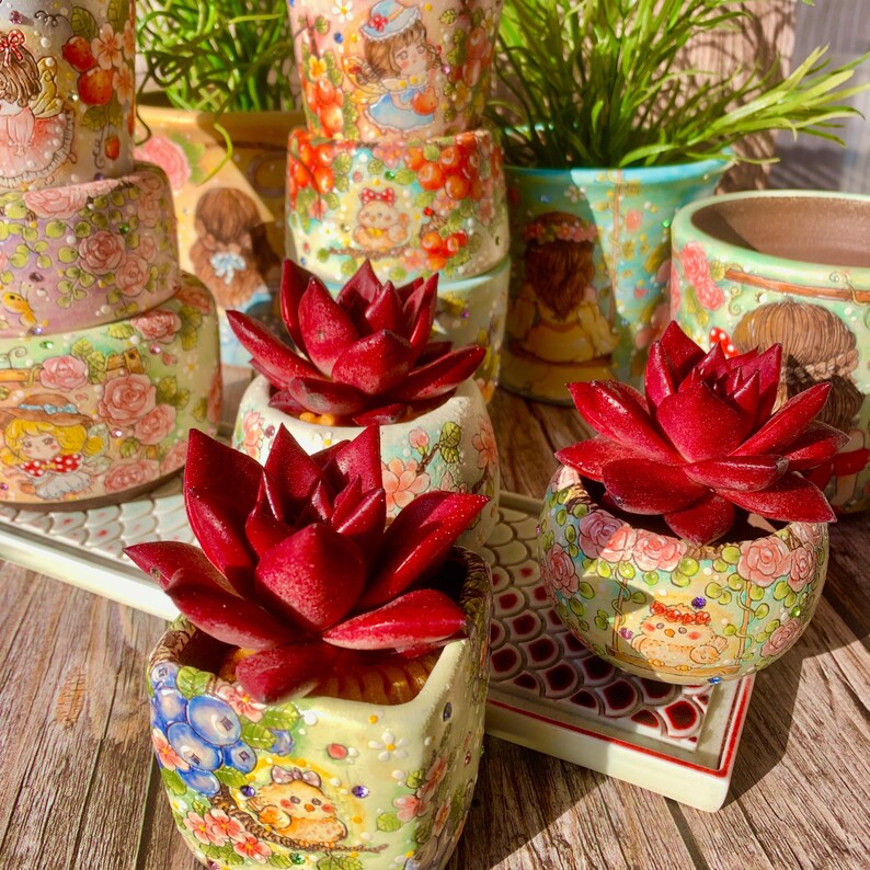 Father's Day Gift🎁: Echeveria Agavoides 'v.Romeo Rubin' - Look Like Oil Painting Live Succulent - Single-stemmed Rosettes Plant