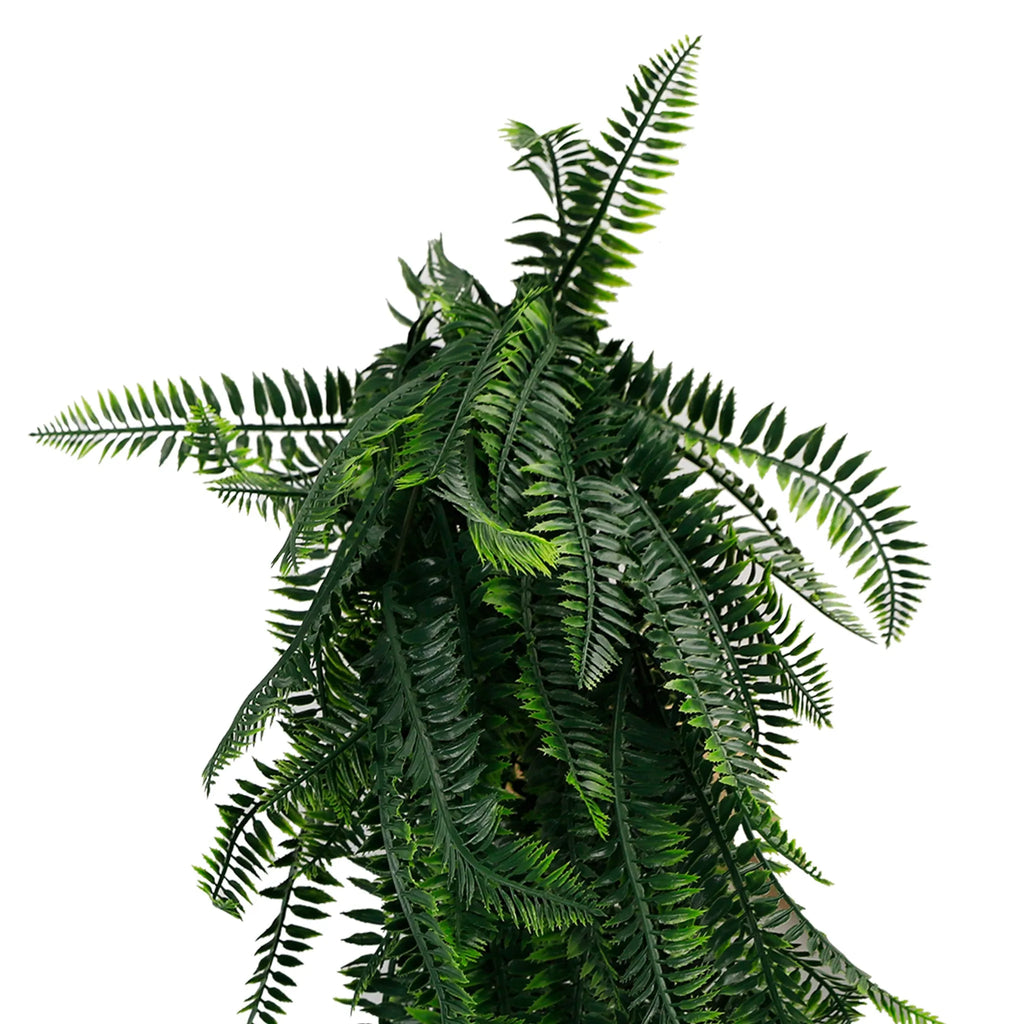 Dense Boston Fern Garland Artificial Hanging Bush 10.6×33in – NFPA 701 Certified – UV Resistant