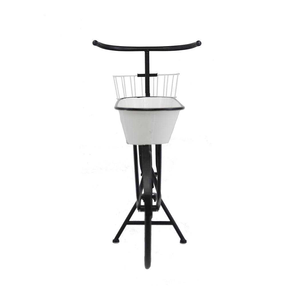 38.5x14.5x25.5' Black and White Bicycle Plant Stand Planter
