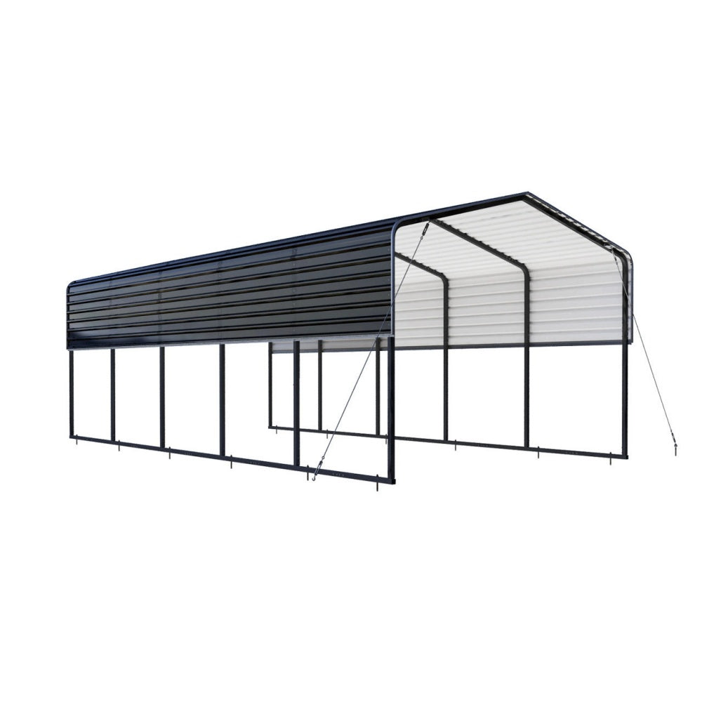 12'x30' Metal Carport with Corrugated Roof