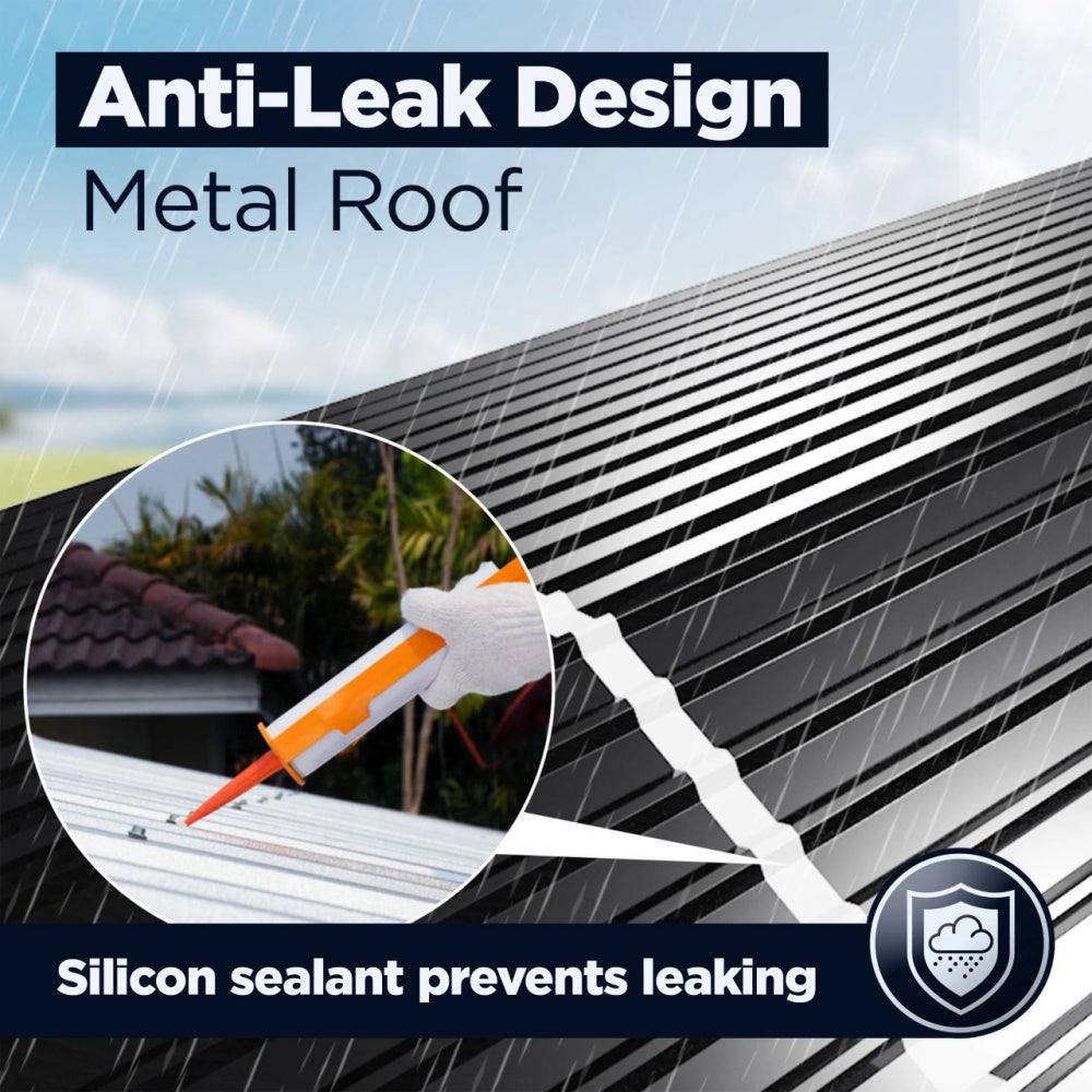 12'x30' Metal Carport with Corrugated Roof