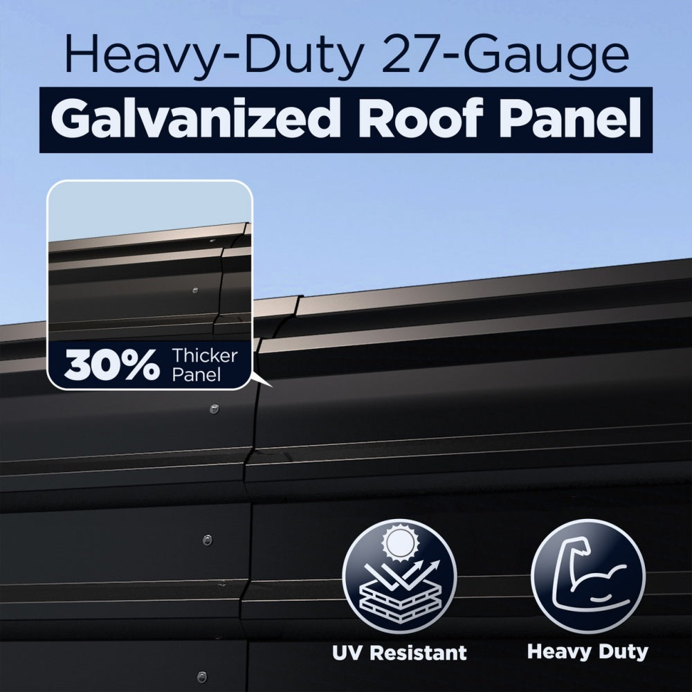 12'x30' Metal Carport with Corrugated Roof
