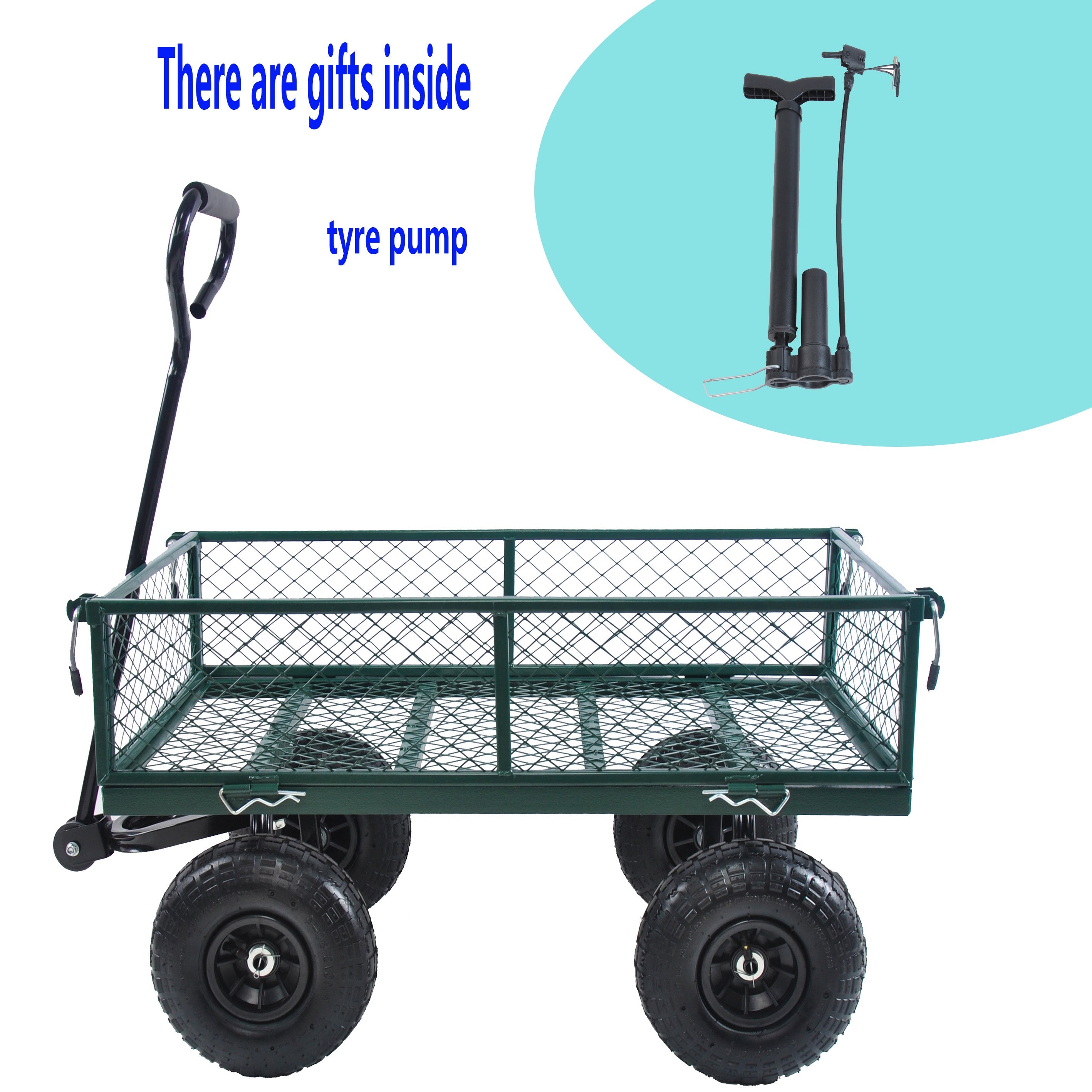 2-in-1 Garden Wagon and Flatbed Yard Cart