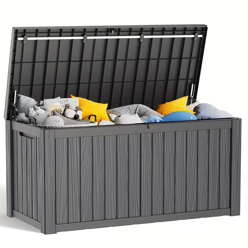 35-200 Gallon Heavy-Duty Outdoor Deck Boxes – Waterproof Patio Storage Box with Hinged Lid, Lockable & Easy Assembly