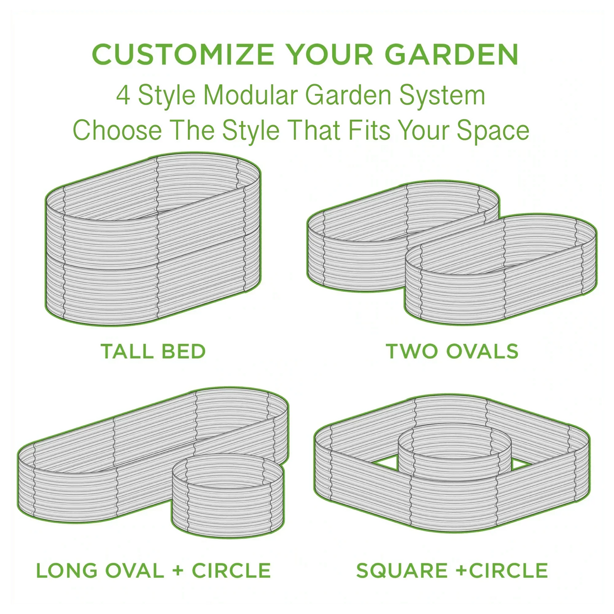 🎉 Olle 4-Style Modular Galvanized Raised Garden Beds [Build 1 of 4 Configurations]