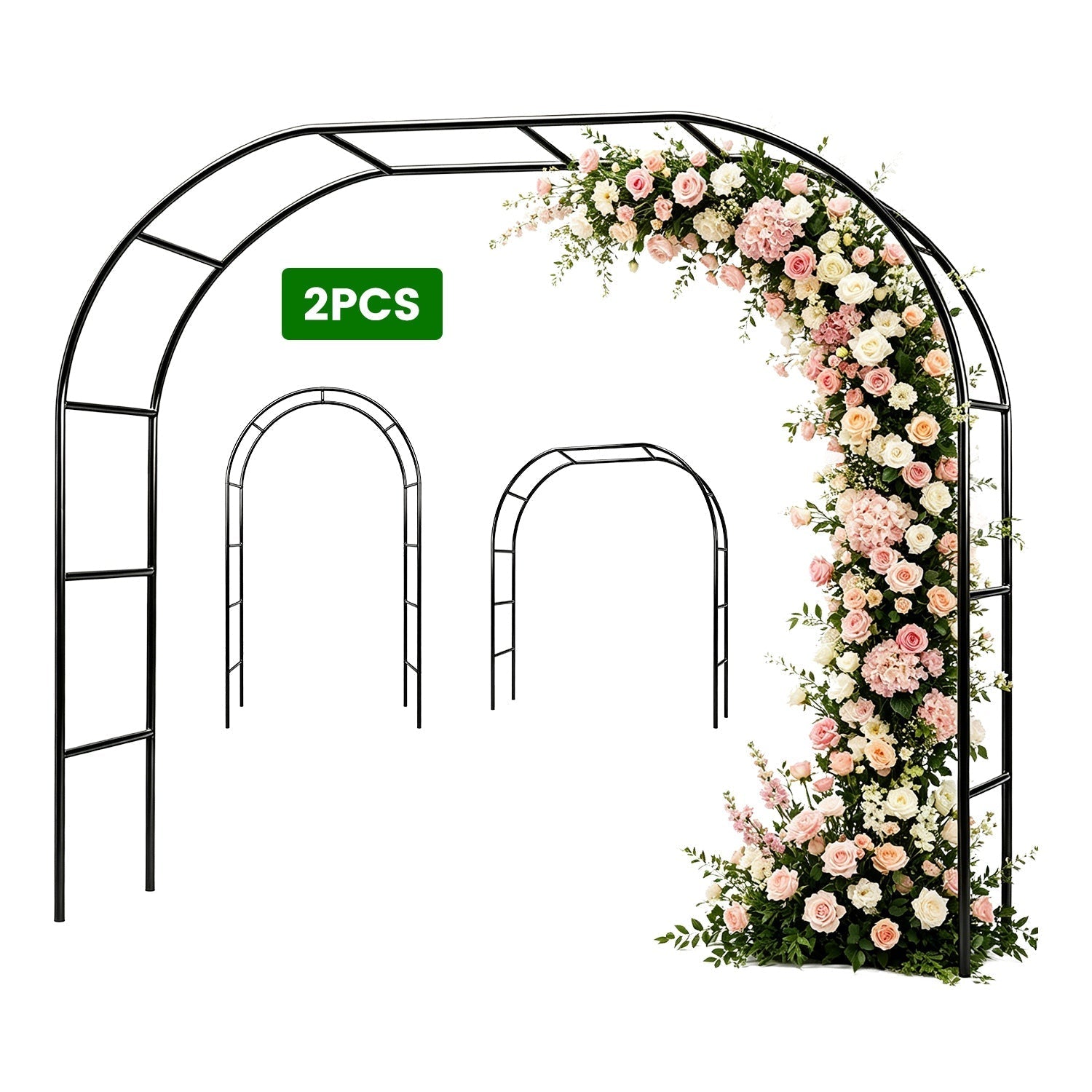 Adjustable Metal Garden Arch for Climbing Plants - 7.87ft Tall