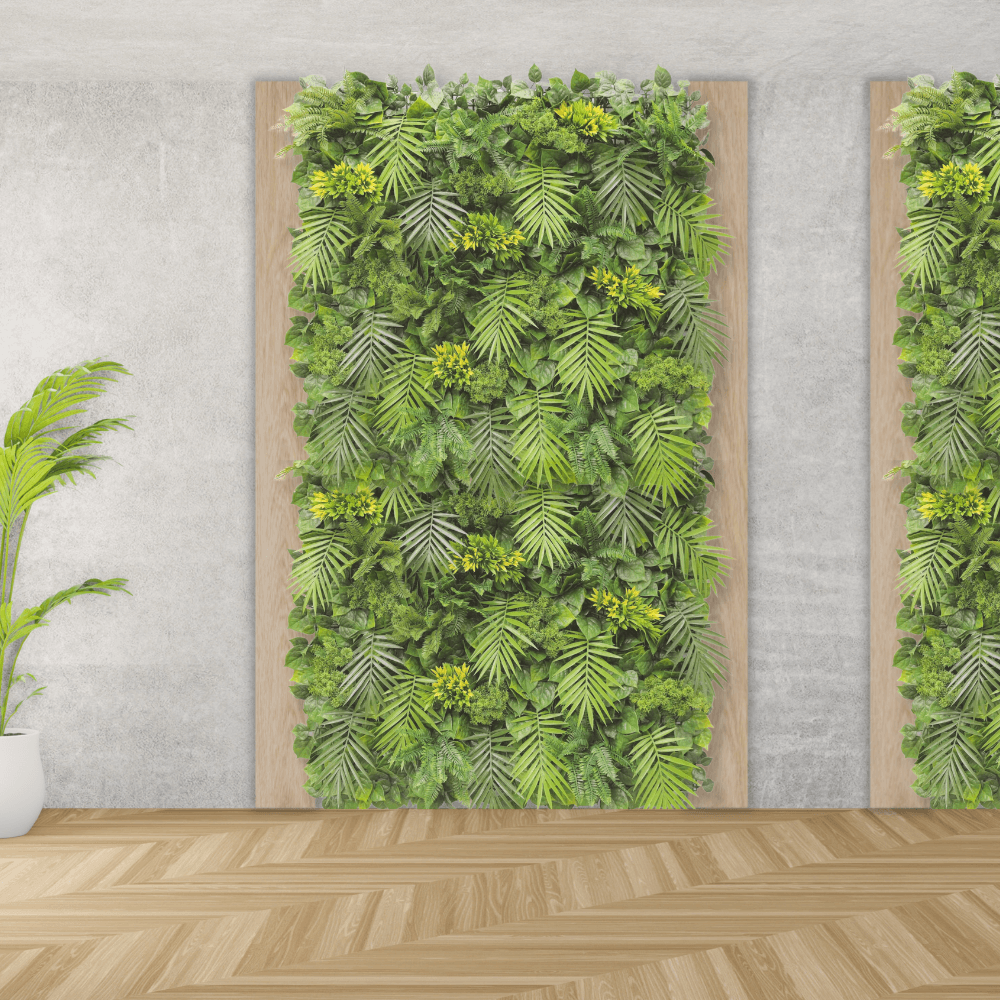 Hawaiian Sunrise Flowering Artificial Vertical Garden Green Wall Panel 40×40in 11 SQ FT – UV Resistant – Commercial Grade