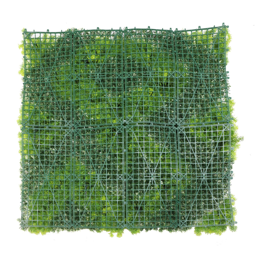 Natural Green and White Moss Artificial Vertical Garden Green Wall Panel 40×40in – UV Resistant – Commercial Grade