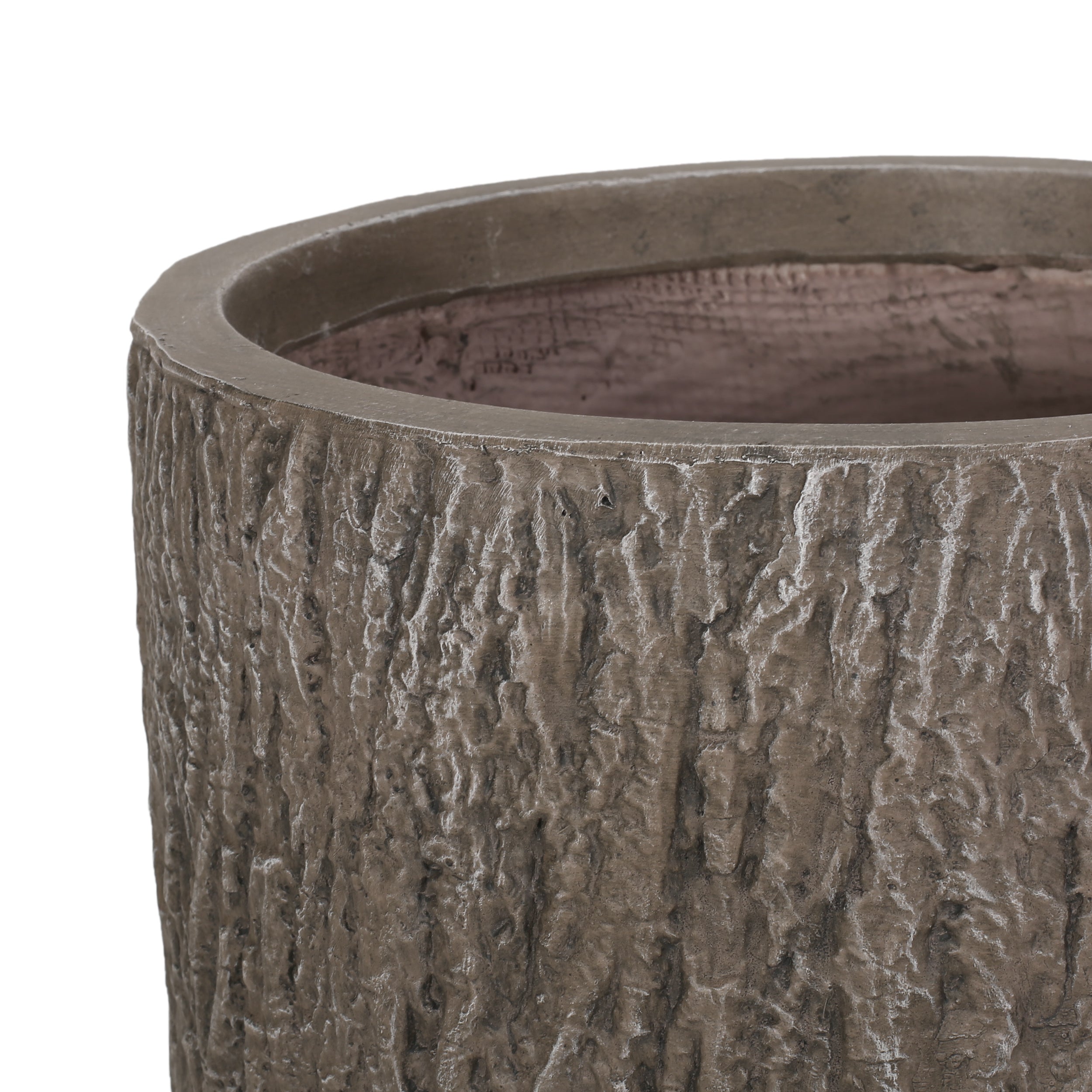 Natural Wood Finish Magnesium Oxide Planter for Outdoor Use, 14x14x27 Inches