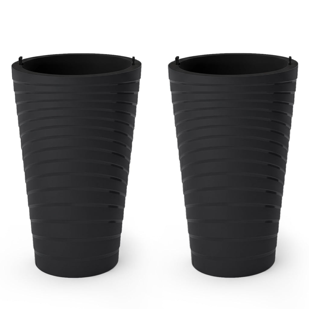 18-Inch Tall Planter Pot Set of 2 with Drainage and Handles