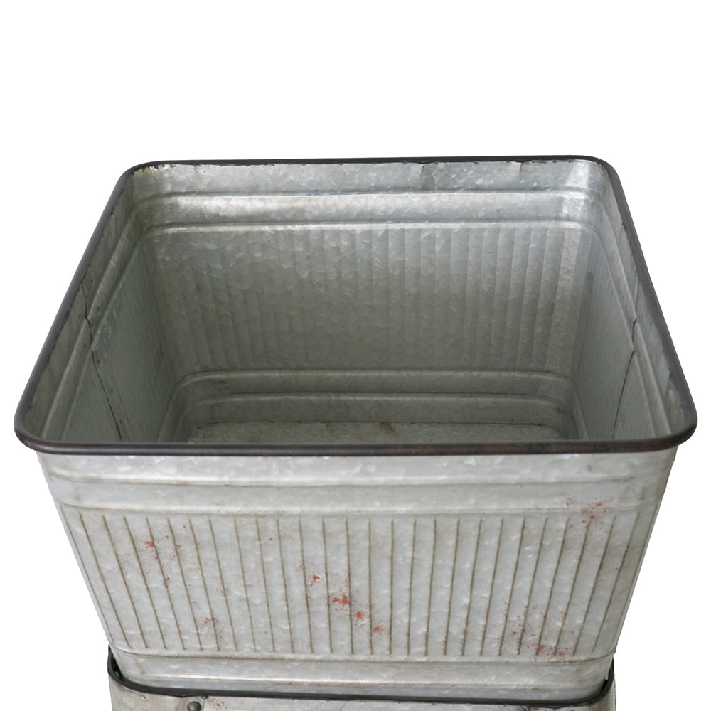 20.5x20.5x21' Large Perryman Galvanized Tub On Stand, for Plant Pot/Planter/ Metal Ice Buckets