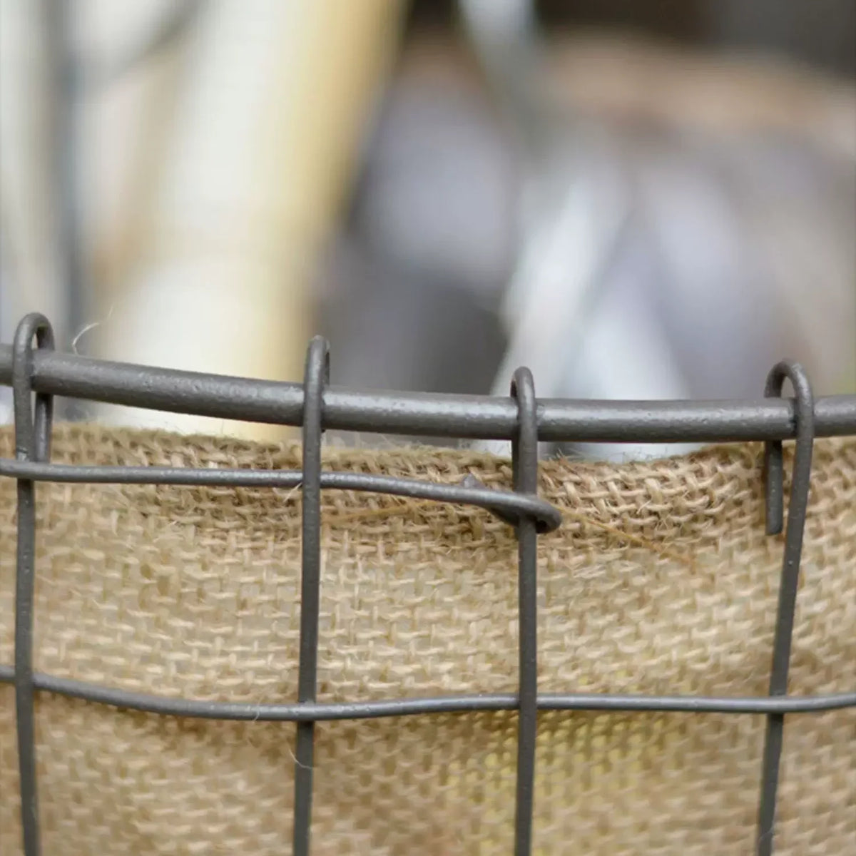 Rustic Wire & Burlap Planter Basket