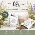 Let Love Grow Wedding Favors 25 Pack, Pre Filled Wildflower Seed Packets