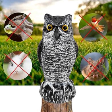 Owl Bird Repellent Decoy Set of 2 Realistic Garden Pest Deterrent