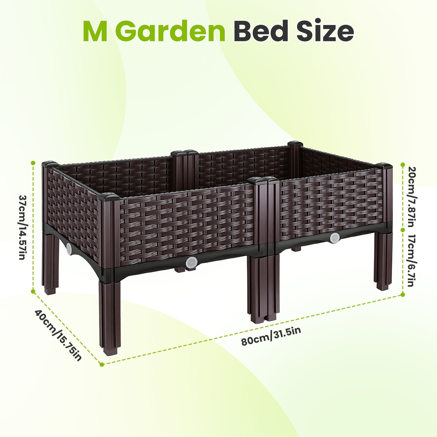 Elevated Raised Garden Bed with Self-Watering System