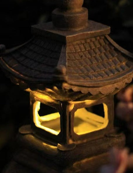 Japanese Style Solar GD Zen Garden Resin Lamp Landscape Resin